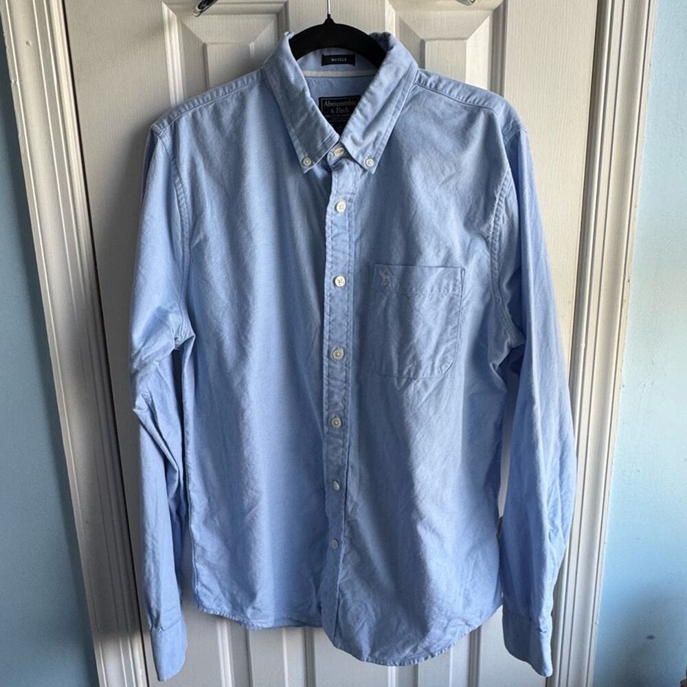 Men’s Abercrombie & Fitch Shirt; Long  Sleeves; Blue Sz Large